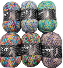 Sockenwolle Strumpfwolle Color 4-fach modische Effekte - 6 Farben a 100gr