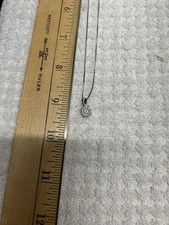 Silver 925 Diamond Accent Round Pendant Necklace 18   Italy 925 Box Chain