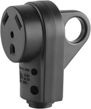 30 Amp RV Plug, 125V TT-30R Female Heavy Duty Camper Electrical Plug Adapter wi