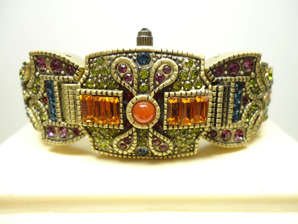 Heidi Daus Swarovski Multi-colored “Once Upon a Time” Panel Watch Heidi Daus Art Deco Multi Colored Crystal | Mercari main image 4