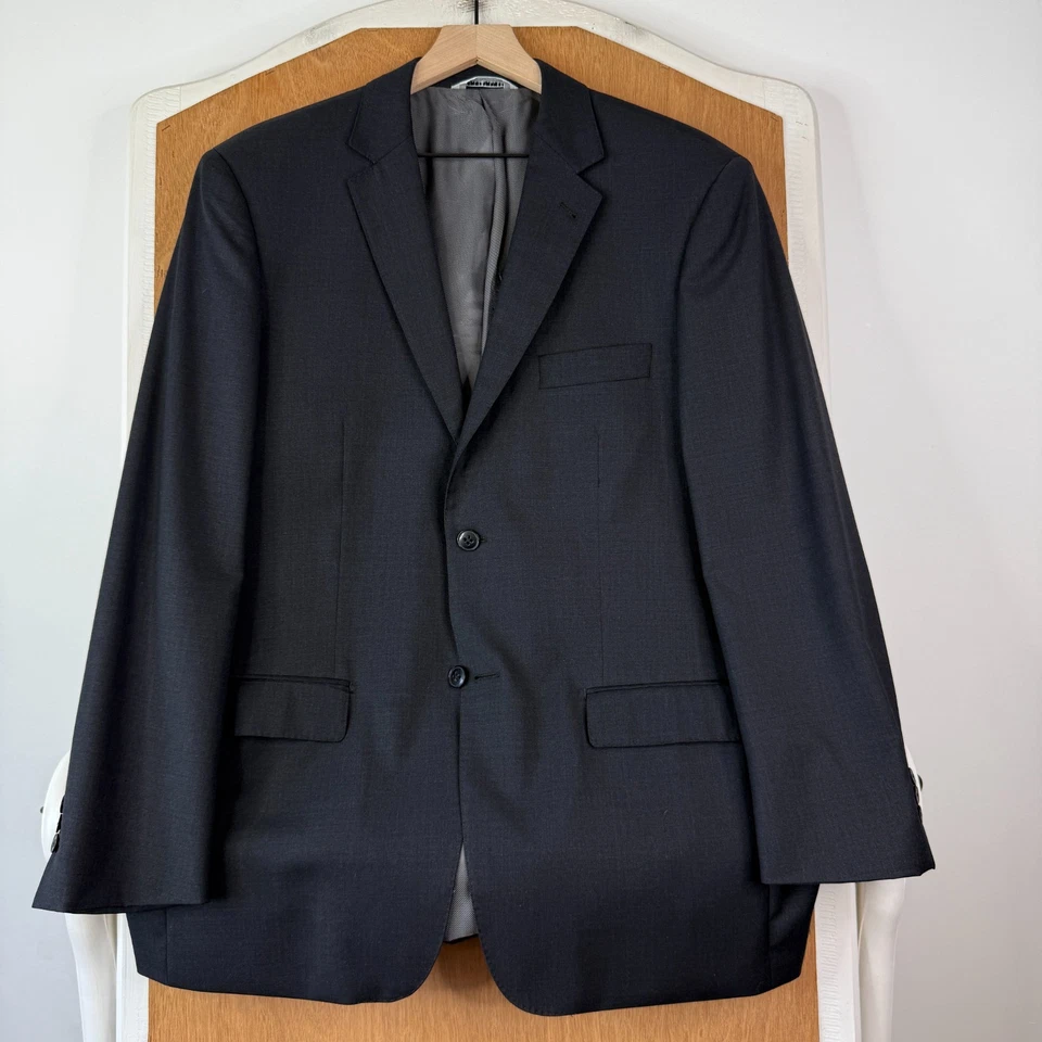 Jhane Barnes Suit Mens 44R Gray 2 Button Super 140s Wool Cashmere Canvas 40x29 - Image 2 of 4