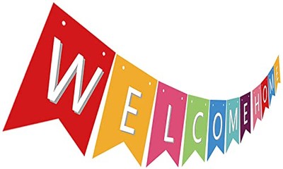 Pre Strung Welcome Home Banner, Colorful Paper Welcome Home Sign Decor