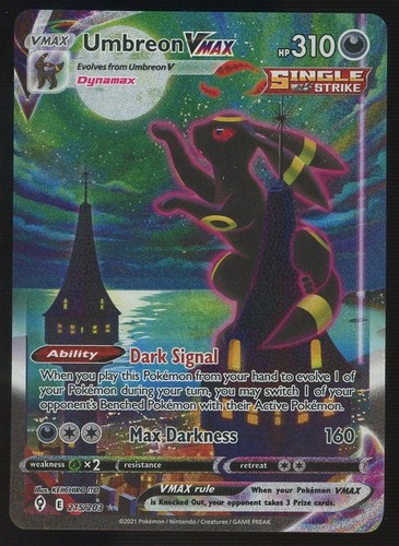 2021 Pokemon SWSH Evolving Skies Secret #215 FA Umbreon VMax PACK FRESH