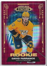 21/22   UD Stature     Rookie     RED   # 126  David Farrance  #'d /75