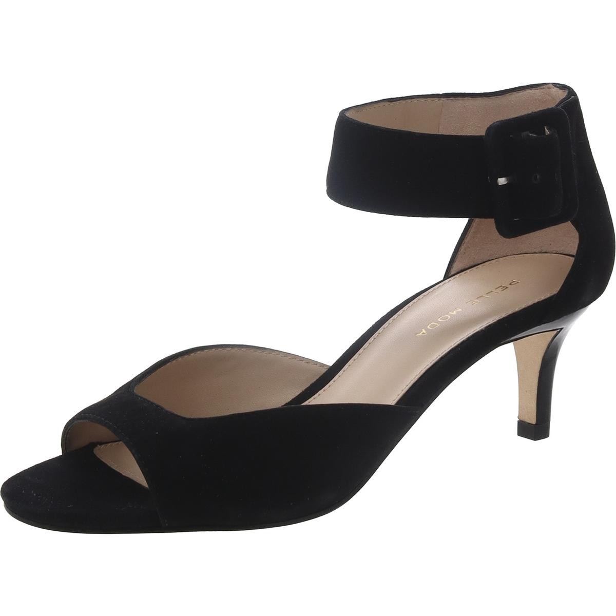 Женские черные туфли на высоком каблуке Pelle Moda с открытым носком 7,5 см (B,M) BHFO 7403