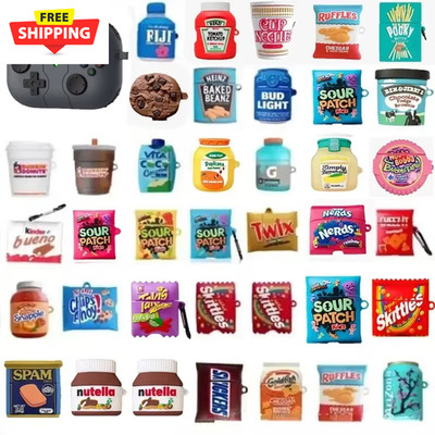 3D Cute Cartoon Candy Snack Case for AirPods 1 2 3 4 Pro 2 Silicone Cover Gift