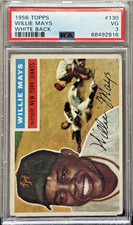 1956 Topps #130 Willie Mays White Back New York Giants PSA 3