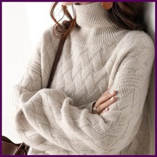 2026 New Women Loose Sweater Winter Casual Chic Cashmere Oversize Thick Sweater