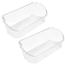 2 Pack Clear Refrigerator Door Bin Shelf For 240356402 Frigidaire AP2549958