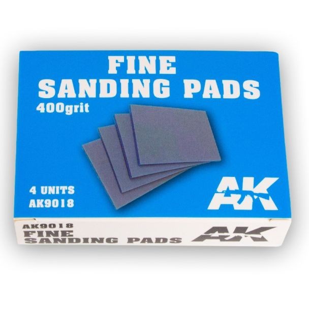 Fine Sanding Pads 400 grit (4pcs) - Hobby Tools - AK Interactive - Brand New