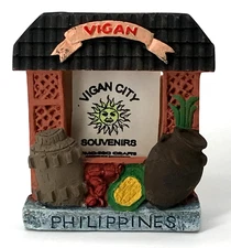 Vintage Philippines Small Picture Frame Vigan City Souvenirs DAMAGED