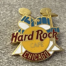 Hard Rock Cafe Chicago Drum Set Pin VTG Made in Taiwan HRC Gift Creations