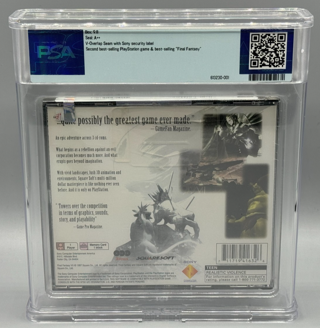 Final Fantasy VII 7 Sony PlayStation PS1 First Print Sealed New