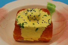 Handmade Realistic Buttered Toast Silicone Squeeze Toy - A01   Soft Toy