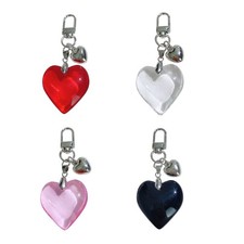 Heart Bag Pendant Bag Charm Heart Keyring Alloy Texture Key Accessory for Bag