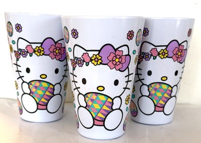 Set of 3 Hello Kitty Easter Tumbler Cups Melamine 5.75  T
