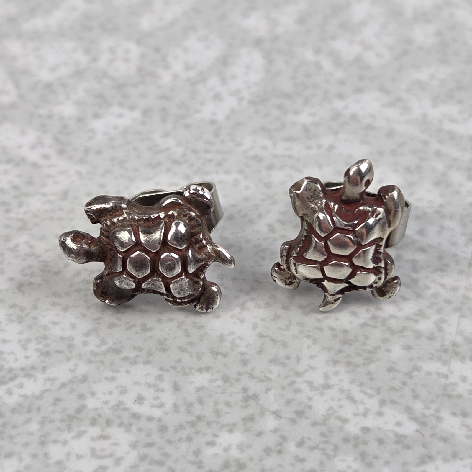 Turtle Earrings Sterling Silver Posts Studs Tiny … - image 3