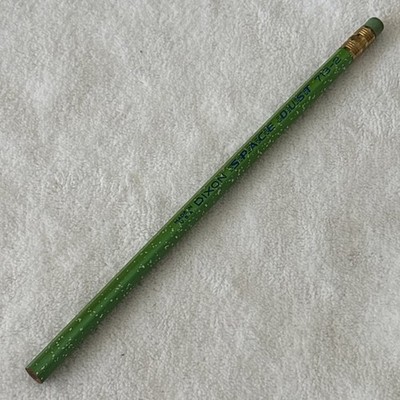DIXON SPACE DUST 713-2 Silver Speckled Green Unused Pencil Made in USA Vintage