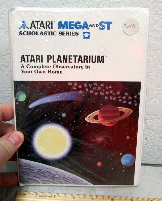 vintage 1987 Atari Mega and ST Planetarium floppy disk program, new old stock