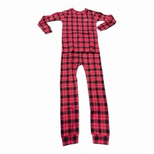 GAP Kids Organic Cotton Holiday Plaid Pajama Set, Red Black Check, Size 5 NEW