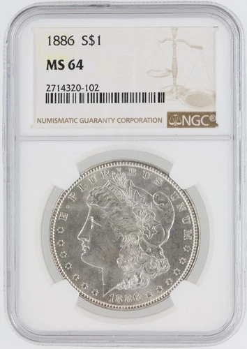 1886 Morgan Silver Dollar NGC MS64 Philadelphia Minted No Reserve