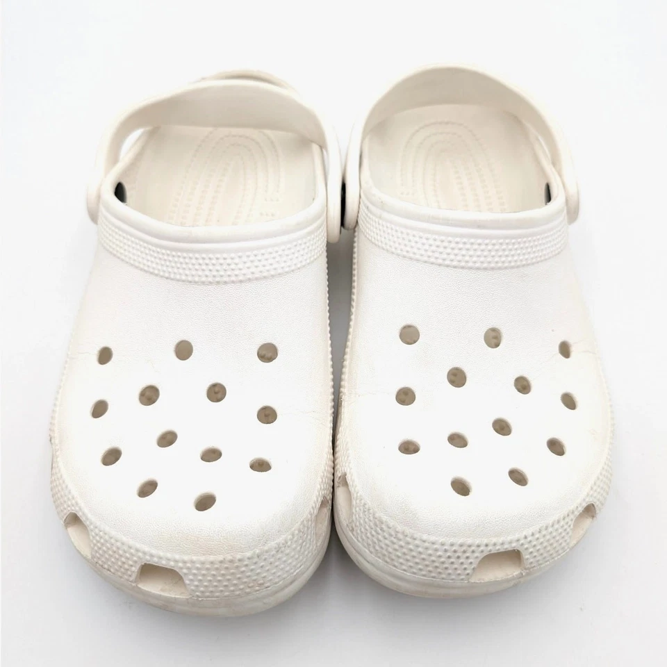Crocs классические сабо лодыжки ремень круглый носок поскользнуться на обувь Kids белый размер J6 EU22 - Изображение 2 из 4