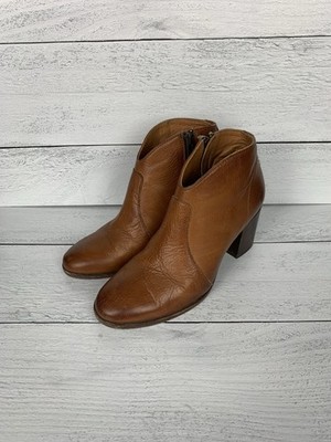 Frye Women's 6 B Brown Nora Zip Full Grain Leather Short Booties Boots 3479929