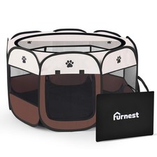FurNest Pop-up Playpen for Puppy - Portable, Foldable Exercise Kennel Tent Crate
