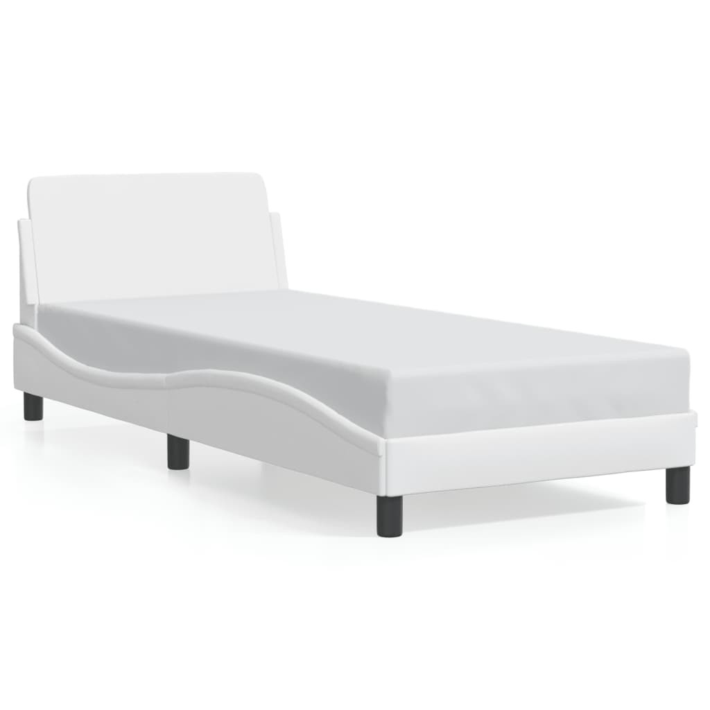 vidaXL Giroletto con Testiera Bianco 90x190 cm in Similpelle