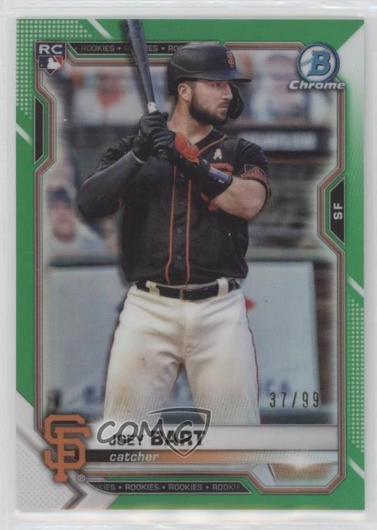 2021 Bowman Chrome Green Refractor 37/99 Joey Bart #23 uk2