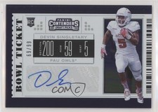 2019 Contenders Draft Picks College Bowl Ticket 69/99 Devin Singletary Auto 0c6