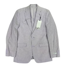 Bar III Mens Slim Fit Linen Cotton Solid Suit Jacket Lavender Purple 38R