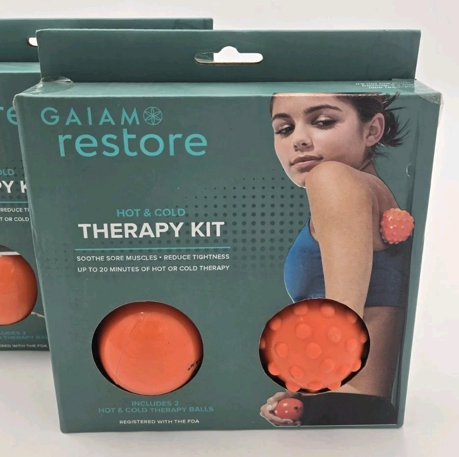 Lote de 2 bolas de terapia de frío caliente Gaiam Orange Restaurar nuevas en caja Foto 2 de 2
