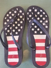 Capelli New York Patriotic  Flip Flops Beach Sandals Size 8