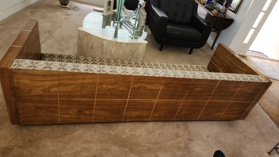 Диван Milo Baughman винтажный 1970-е 1980-е латунная отделка повсюду даже законченная задняя часть - Изображение 4 из 4