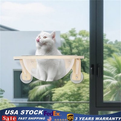 Wall-mounted Cat Clear Space Capsule Kitten Holding House Shelves w/ Suction Cup