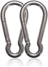 2 Pack Steel Heavy Duty Carabiner 4.7" Spring Snap Hook 990lb Capacity Anti-Rust