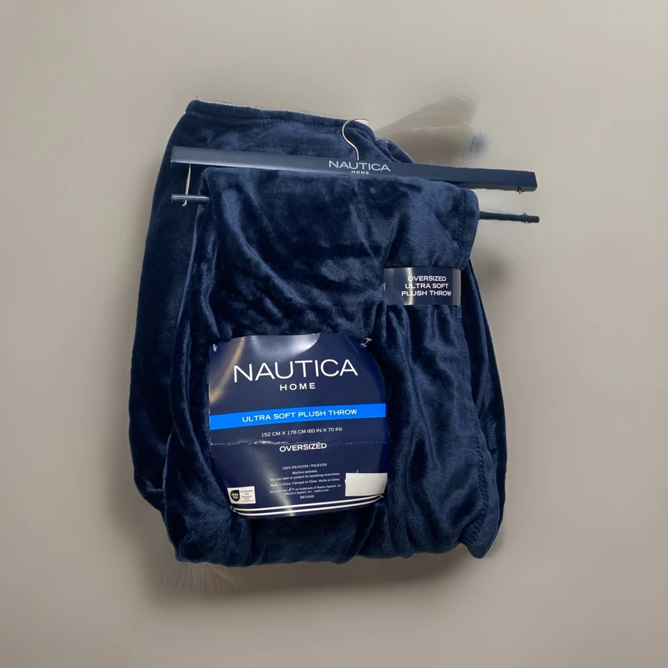 Azul Marino Nautica Home Talla Orversize ULTRA SUAVE PELUCHE TIRO (60X70) Foto 3 de 4