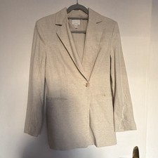H&M Damen Blazer Leinenmischung beige, Größ...