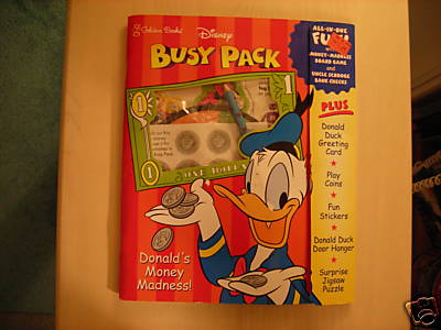 Disney Busy Pack Donald Duck Money Madness Activity Book 1999 NEW