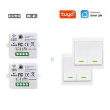 Tuya WiFi RF Smart Switch 433mhz Wall Panel Transmitter Wireless Remote Control
