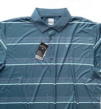 Callaway Nwt Polo Shirt Opti-Dri Real Teal Stripe Shirt 5X