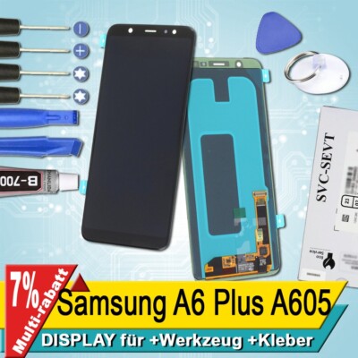 Display für Samsung A6 Plus A605 Bildschirm Service Pack Schwarz +