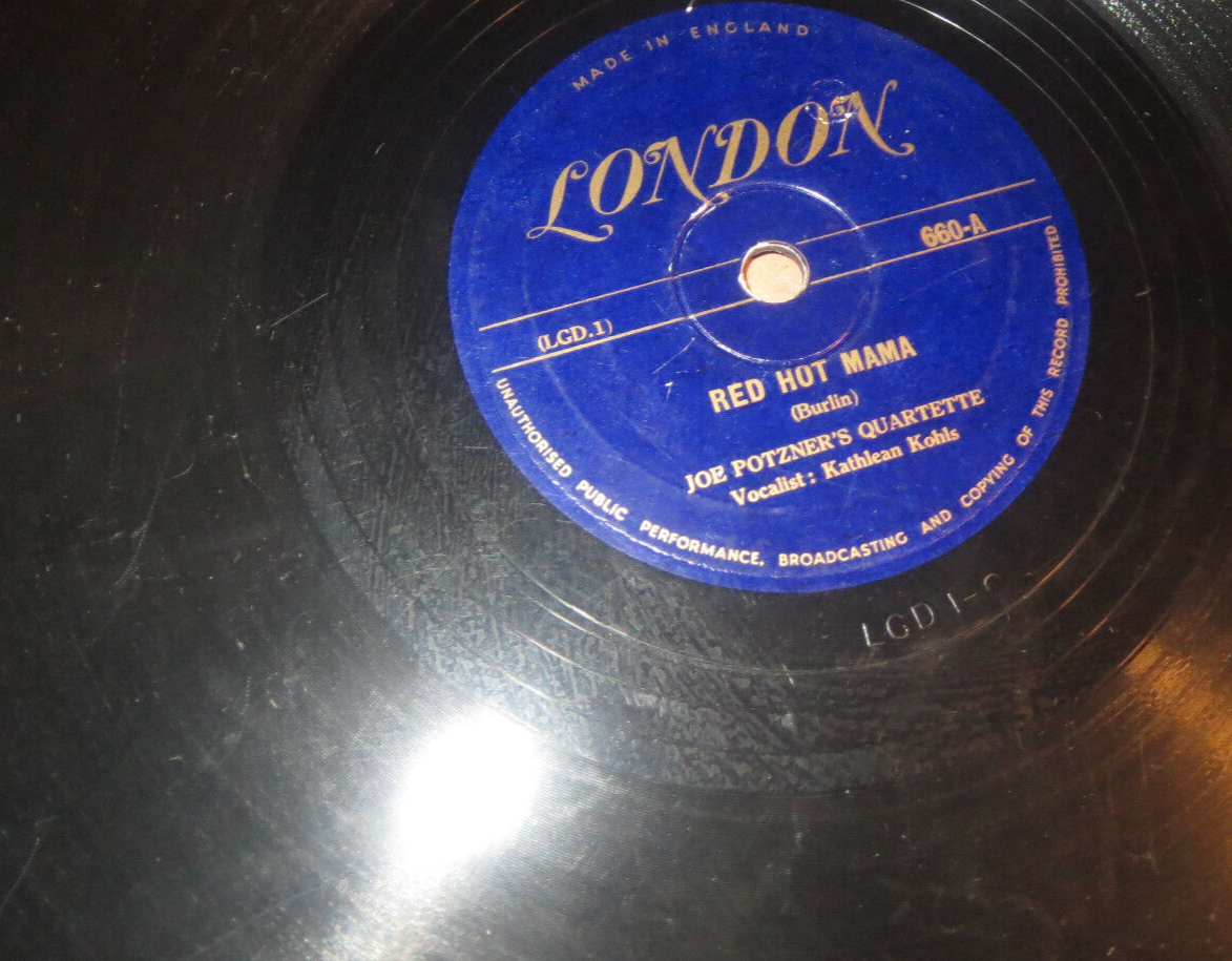 チャムタンページ 78RPM London 660 Joe Potzner - Red Hot Mama / Three Cent Stamp