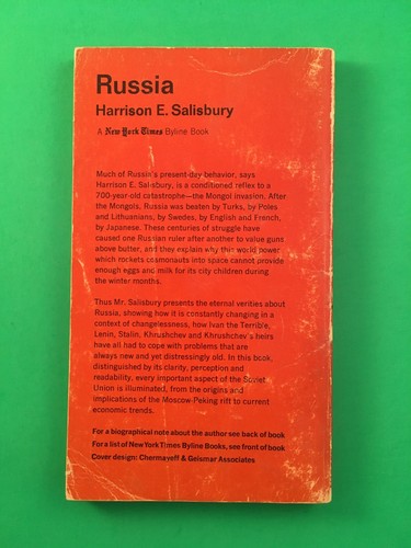 Russia by Harrison Salisbury PB Paperback 1965 Vintage History Politics - Picture 2 of 4