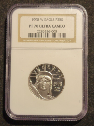 1998-W $50 American Eagle NGC PF70 Ultra Cameo 1/2 OZ .9995 Platinum - Picture 1 of 4