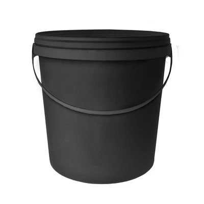 Seau + couvercle noir 10L avec anse pour fermenteur thé compost aéré