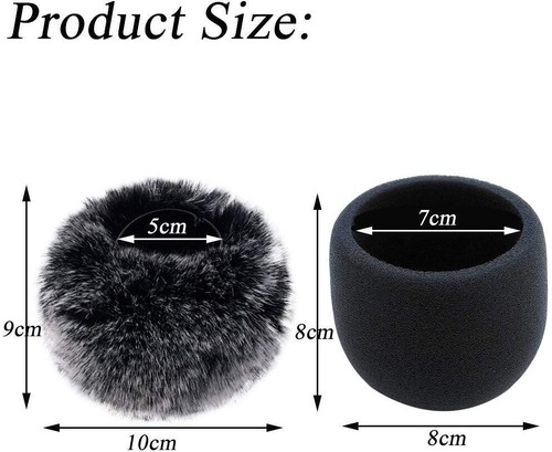 2 Pack Microphone Furry Windscreen Muff Wind Cover Foam Cover For Blue Yeti H - Picture 3 of 6