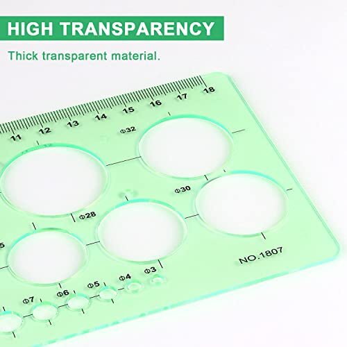 Circle Template Measuring Geometry Ruler Geometric Drawings Stencils ...
