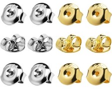 6 Pairs 14K Gold Earring Backs 925 Sterling Silver Earring Backs for Droopy Ears